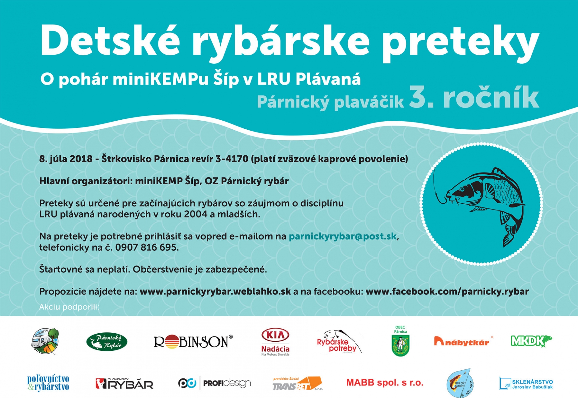Detské rybárske preteky O pohár miniKEMPu Šíp v LRU plávaná 1