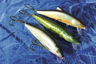 Ukážky twitchbaitov - Skinner 15, Warrior, Crank Pike 16S.