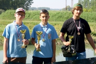 Najlepší v U14 zľava: 2. Filip Musil, 1. Jan Nový, 3. Filip Kolík.