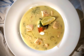 Recept - Citrónovo-kôprová polievka s lososom