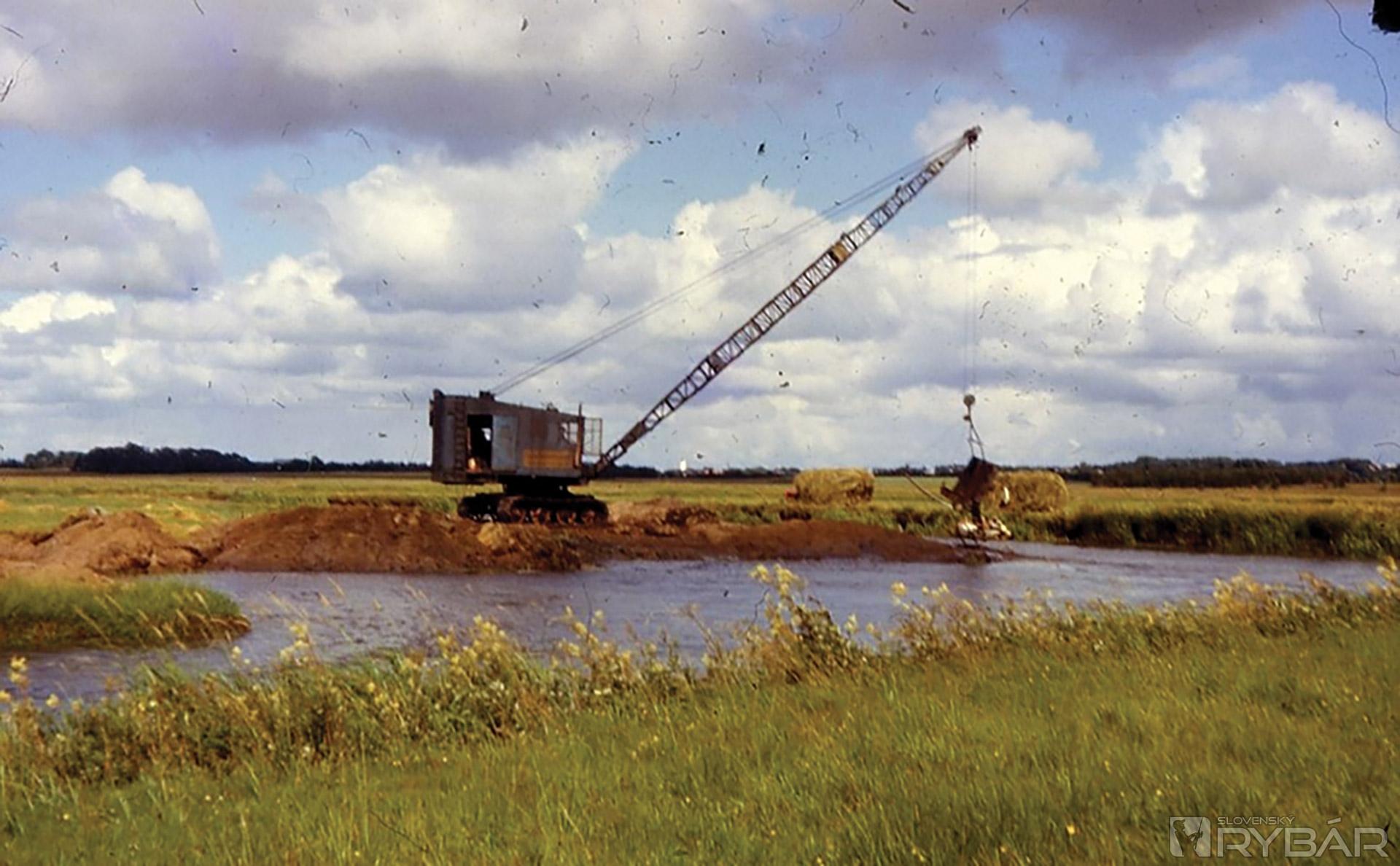 Historická fotografia z obdobia regulácie rieky Skjern.