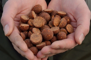 Ak nemusím boilies kŕmiť na diaľku pomocou kobry, tak guľôčky rozpolím. Výsledkom je dvojnásobný počet návnad s rovnakou saturáciou.