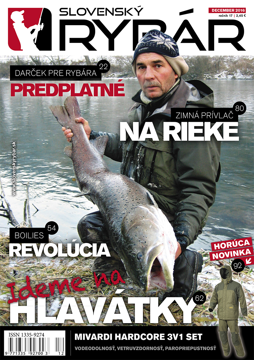 2016, december, rybár, slovenský, rybársky časopis, magazín, vydavateľstvo