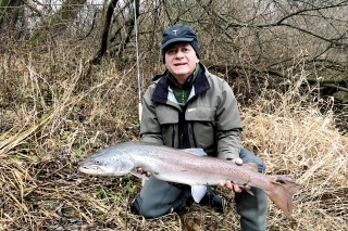 Vlado a jeho 92 cm nádejná kráľovná spred roka. Vtedy ešte značne vychudnutá.