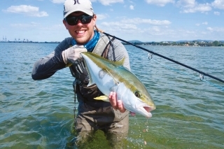 Kamarát Christer zo Švédska a jeho prvá kingfish.