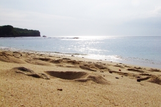 Západ slnka v Mushroom Bay.