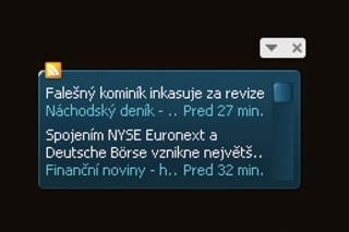 V pravej hornej časti tohto okna si v Ponuke kliknutím na položku  „možnosti“  vyberiete webovú stránku, z ktorej chcete aktuálne informácie.