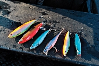 Z ľava - Horny Herring, Backlip Herring, Twitch Minnow, Horny Herring a Minnow Pop Walker