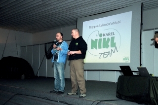 Karel Nikl a Miloš Švihorík počas svojej sobotňajšej prednášky.