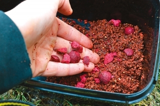...podrvenými boilies…