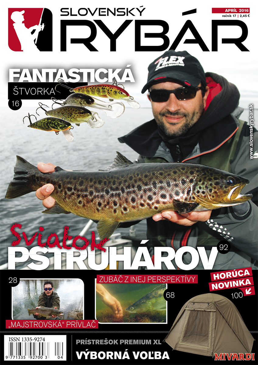 2016, apríl, rybár, slovenský, rybársky časopis, magazín, vydavateľstvo