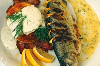 Recept: Pečený pstruh na citrónoch