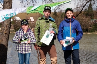 Najlepší z U14: zľava Mirka Nemcová, Filip Musil a Jan Nový.
