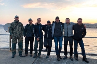 Skvelá partia: zľava Marián Maslaňák, Peter Horňák, Peter Klimovský, Pavol Franc, Róbert Novotný, Lukáš Hollý, David Maixner.