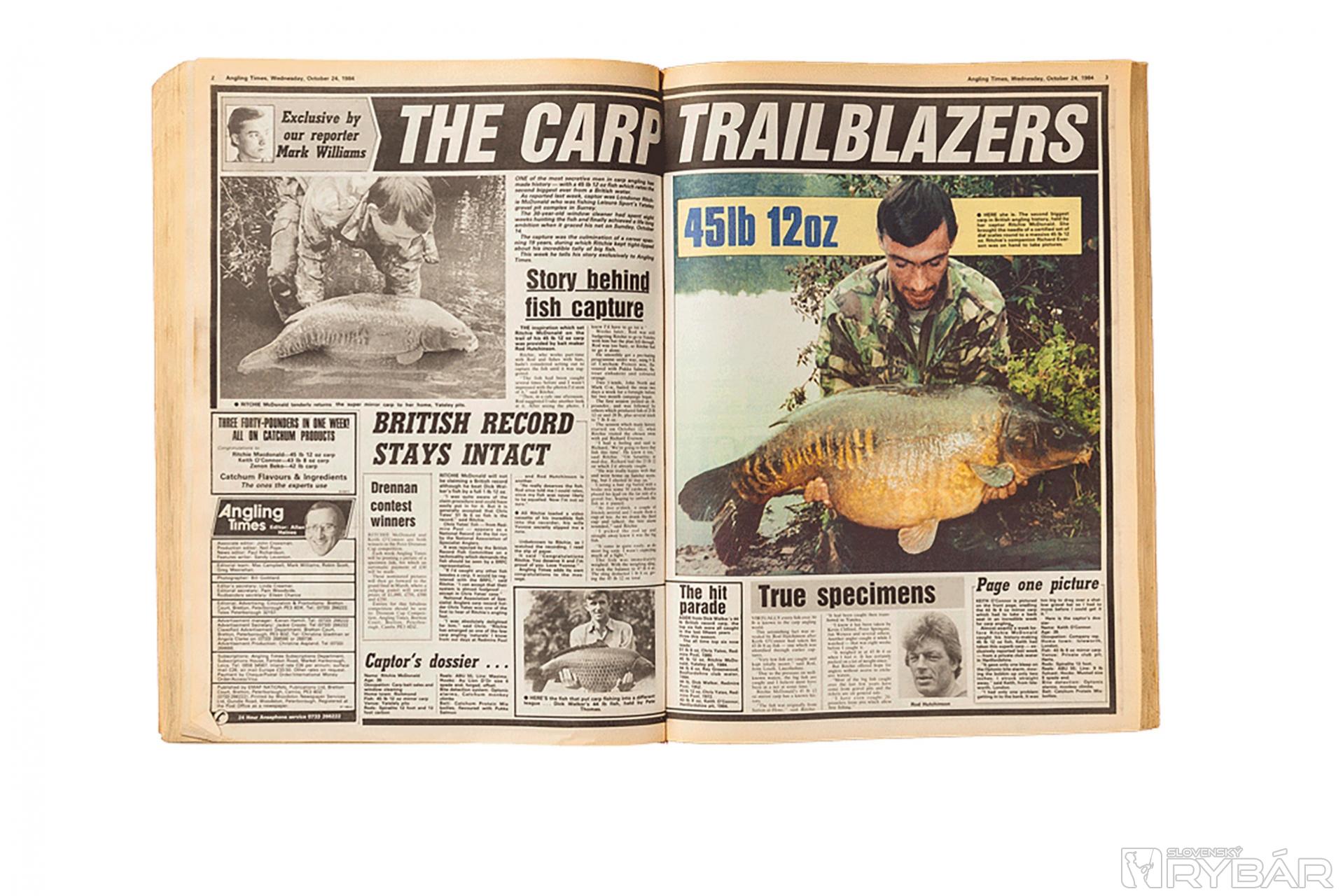 Angling Times a správa o rekordnom úlovku.