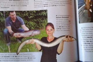 Môj najväčší úhor, ulovený na dážďovku. Bol uverejnený aj v časopise Fisch