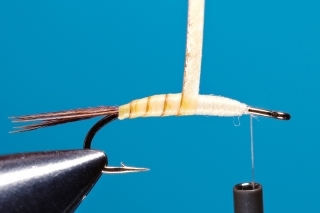 Telíčko prekrúžkujeme syntetickým body quills.