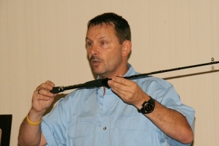 Záverečná prezentácia firmy Pure Fishing. Rozprávalo sa o histórii firmy, o novej šnúre Fireline ako aj o nových prútoch.