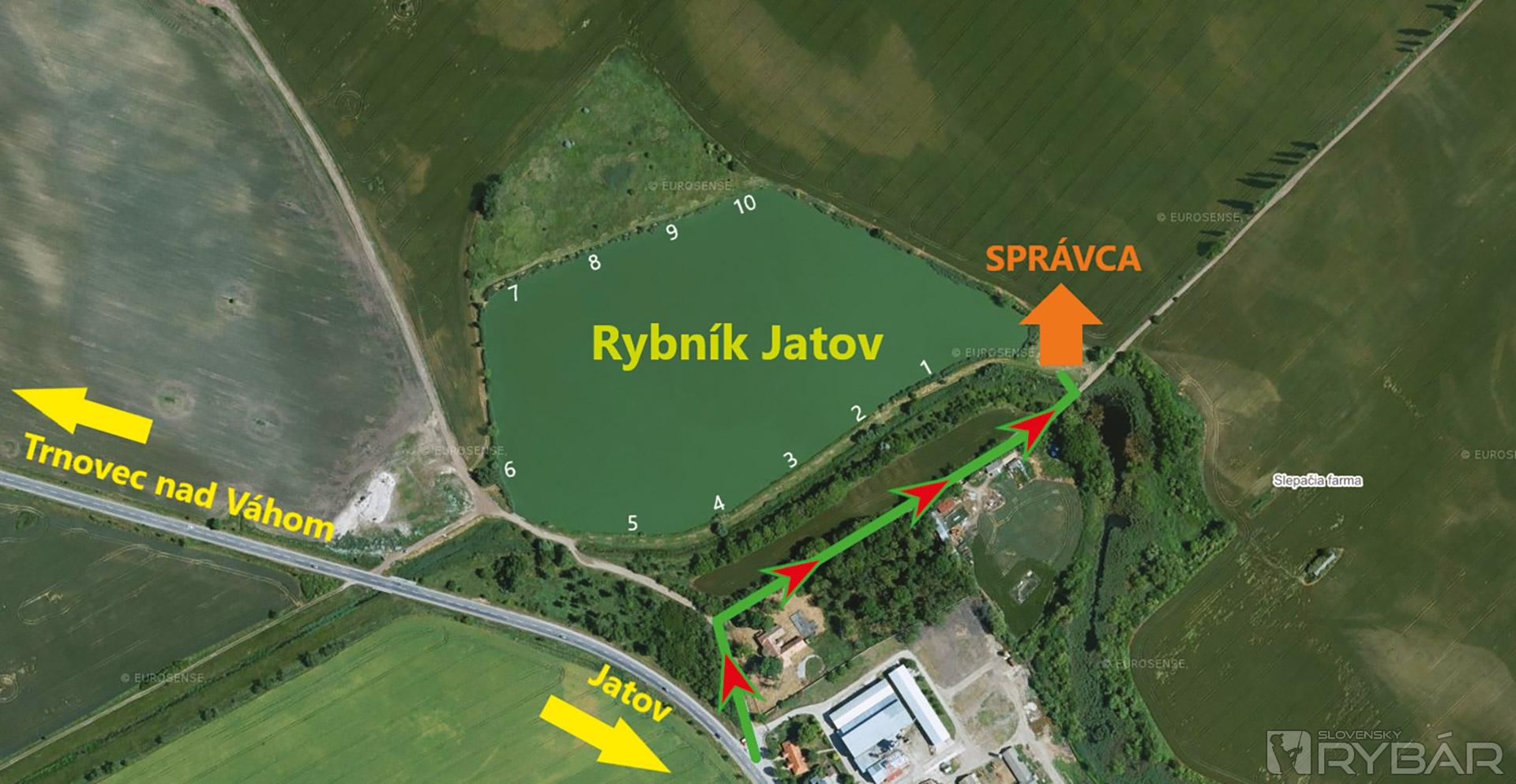 Mapa rybníka.