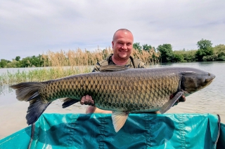 Skoro 20–kilový tmavo sfarbený amur.